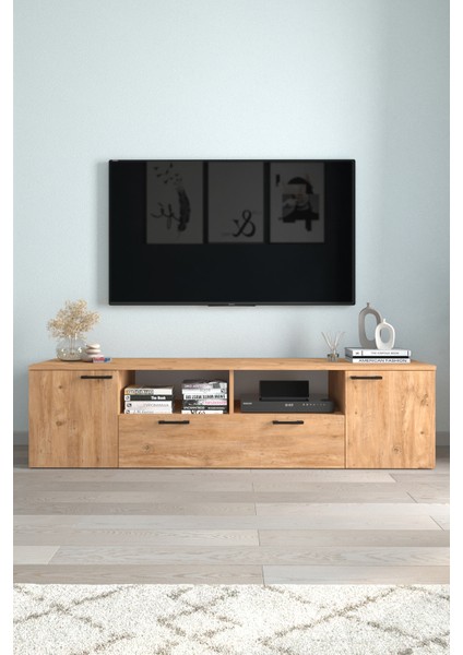 Tv Ünitesi 180 cm Tv Sehpası Düşer Kapaklı Tv Ünitesi Televizyon Sehpası Girit Çam modelleri