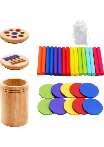Ahşap Eşleştirme Oyuncakları Montessori Renk Eşleştirme Sıralama Çubuğu (Yurt Dışından)