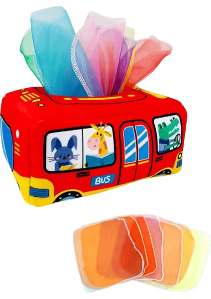 Montessori Oyuncakları Sihirli Mendil Kutusu Bebek Eğitici Öğrenme Aktivitesi Için Duyusal Oyuncak Parmak Egzersizi Meşgul Tahta Bebek Oyunu 1 Adet Kutu 8 Adet Eşarp-2 (Yurt Dışından)