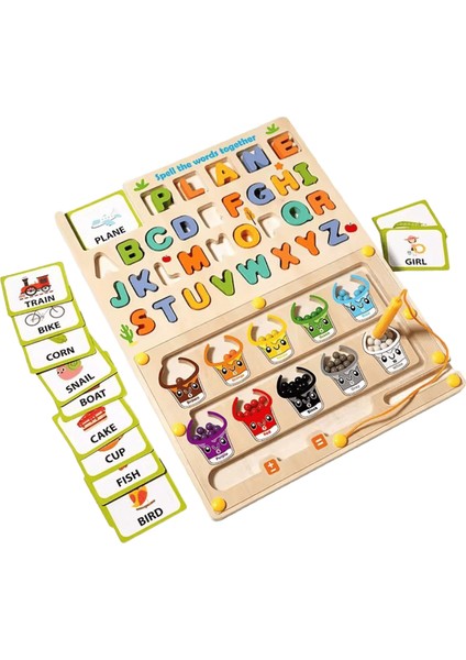 Toddler Montessori Oyuncakları 2'si 1 Arada Ahşap Manyetik Renk Sayı Labirenti Çizim Tahtası ile Renk Sıralama Sayma Eşleştirme Oyuncak Renk:manyetik Labirent (Yurt Dışından)