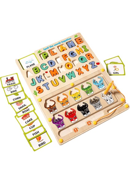 Toddler Montessori Oyuncakları 2'si 1 Arada Ahşap Manyetik Renk Sayı Labirenti Çizim Tahtası ile Renk Sıralama Sayma Eşleştirme Oyuncak Renk:manyetik Labirent (Yurt Dışından)