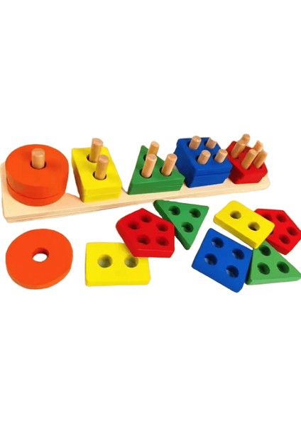 Montessori Ahşap Sıralama Istifleme Oyuncakları Bebekler ve Için Puzzle Okul Öncesi Ince Motor Beceri Oyuncak 1 Yıl Için Gökkuşağı (Yurt Dışından)