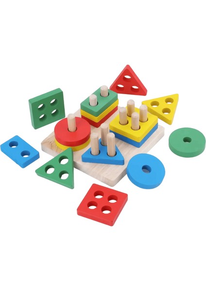 Montessori Ahşap Oyuncaklar Renk Şekil Eşleştirme Bulmaca Oyunu Renkli Boncuklu Renk Biliş Erken Eğitici Oyuncaklar Için Hediye Küp 4 Sütun (Yurt Dışından)