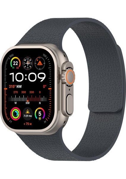 Apple Watch Için Silikon Kordonlu Saat 46MM / 49MM / 45MM / 44MM (Yurt Dışından)