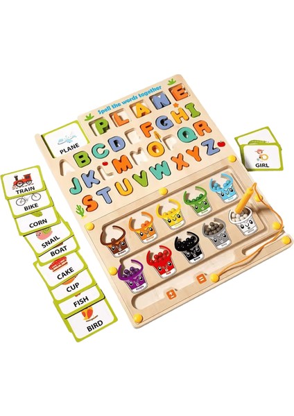 Toddler Montessori Oyuncakları 2'si 1 Arada Ahşap Manyetik Renk Sayı Labirenti Çizim Tahtası ile Renk Sıralama Sayma Eşleştirme Oyuncak Renk:manyetik Labirent (Yurt Dışından)