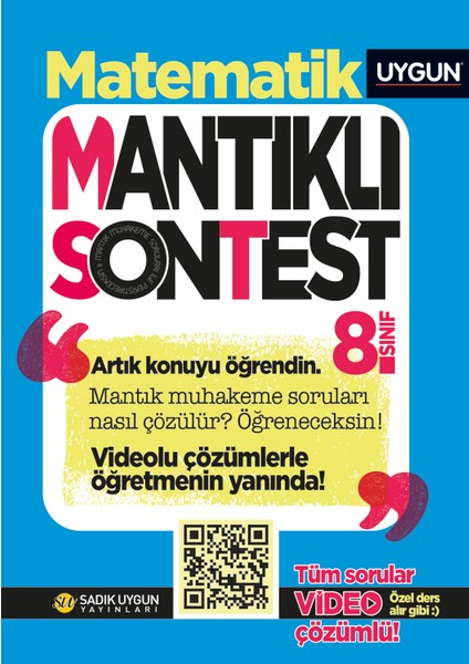 8. Sınıf LGS Matematik Bilgili Öntest - Mantıklı Sontest 2 Kitap modelleri
