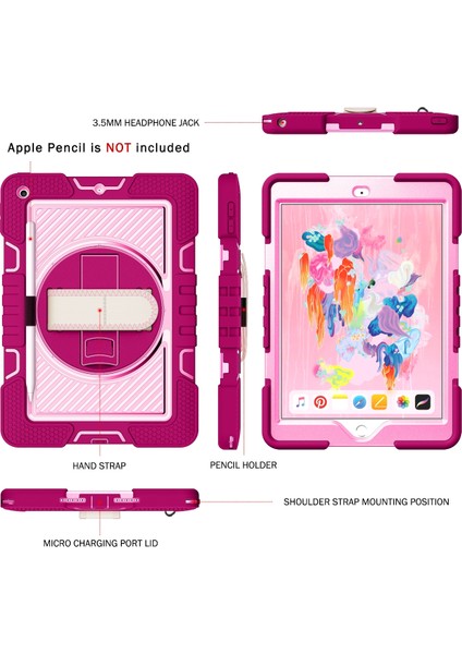 iPad 10.2 2021 / 2020 / 2019 Için Silikon + Pc Kılıfı (Yurt Dışından)