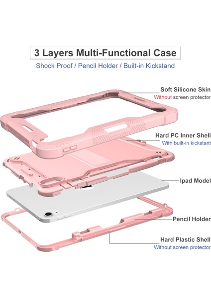 iPad 10. Nesil 10.9 2022 Için Silikon + Pc Tablet Kılıfı (Yurt Dışından) modelleri