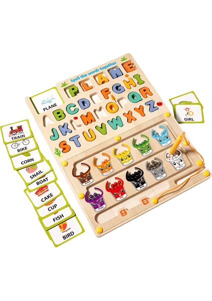 Toddler Montessori Oyuncakları 2'si 1 Arada Ahşap Manyetik Renk Sayı Labirenti Çizim Tahtası ile Renk Sıralama Sayma Eşleştirme Oyuncak Renk:manyetik Labirent (Yurt Dışından)