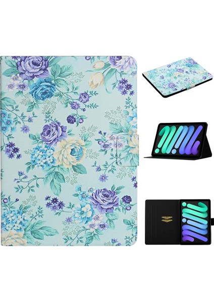 iPad 10TH Gen 10.9 2022 Için Çiçek Desenli Deri Kılıf (Yurt Dışından)