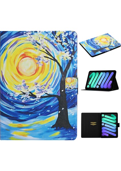 iPad 10. Nesil 10.9 2022 Için Renkli Çizim Deri Kılıf (Yurt Dışından)