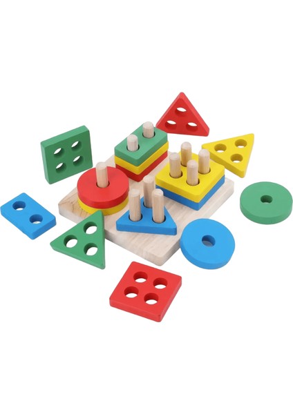 Montessori Ahşap Oyuncaklar Renk Şekil Eşleştirme Bulmaca Oyunu Renkli Boncuklu Renk Biliş Erken Eğitici Oyuncaklar Için Hediye Küp 4 Sütun (Yurt Dışından)