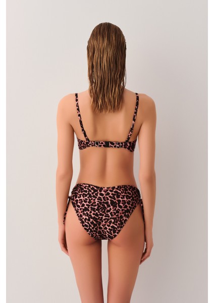 Leopard Yanı Büzgülü Bikini Alt fırsatları