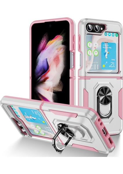 Samsung Galaxy Z Flip 5 5g Halka Kickstand Pc + Tpu Telefon Kapağı (Yurt Dışından)