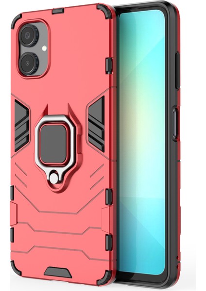 Samsung Galaxy A06 Pc + Tpu Koruyucu Telefon Kılıfı ve Halka Çubuğu (Yurt Dışından)