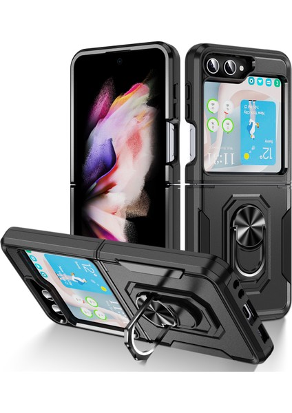 Samsung Galaxy Z Flip 5 5g Halka Kickstand Pc + Tpu Telefon Kapağı (Yurt Dışından)