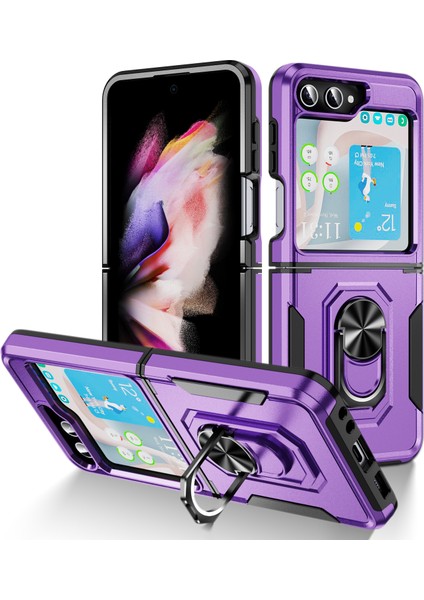 Samsung Galaxy Z Flip 5 5g Halka Kickstand Pc + Tpu Telefon Kapağı (Yurt Dışından)