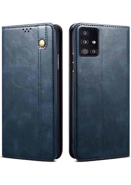 Samsung Galaxy A51 5g Crazy Horse Doku Mumlu Deri Cüzdan Standlı Telefon Kapağı (Yurt Dışından)
