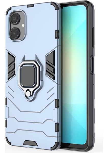 Samsung Galaxy A06 Pc + Tpu Koruyucu Telefon Kılıfı ve Halka Çubuğu (Yurt Dışından)