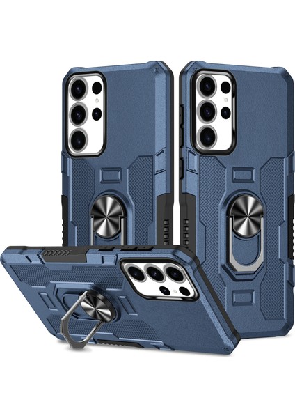 Samsung Galaxy S23 Ultra Halka Kickstand Pc + Tpu Darbeye Dayanıklı Kapak (Yurt Dışından)