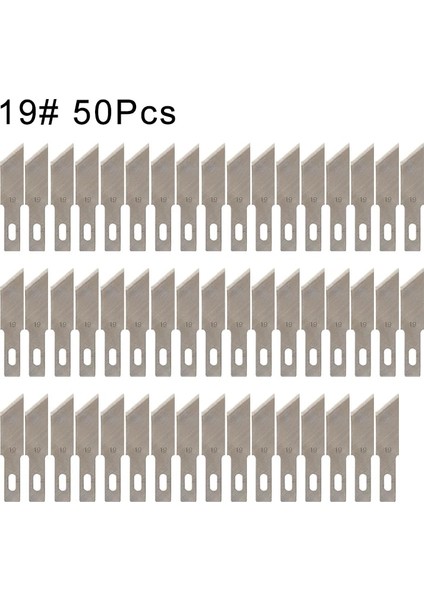50 Adet-19 Tarzı Adet Bıçakları Paslanmaz Çelik Gravür Bıçak Bıçakları Metal Bıçak Ahşap Oyma Bıçağı Yedek Cerrahi Neşter Zanaat (Yurt Dışından)