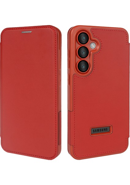 Samsung Galaxy S24 Fe Kickstand Rfıd Engellemeli Manyetik Telefon Kapağı (Yurt Dışından)