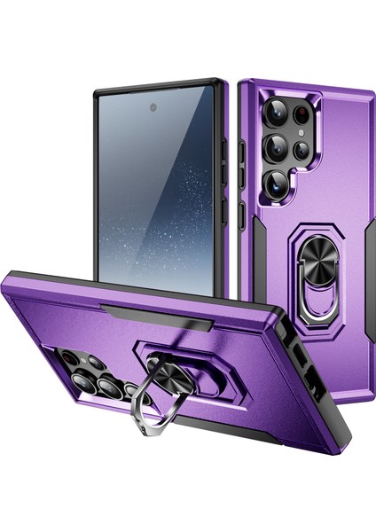 Samsung Galaxy S24 Ultra Halkalı Kickstand Pc + Tpu Telefon Kapağı (Yurt Dışından)