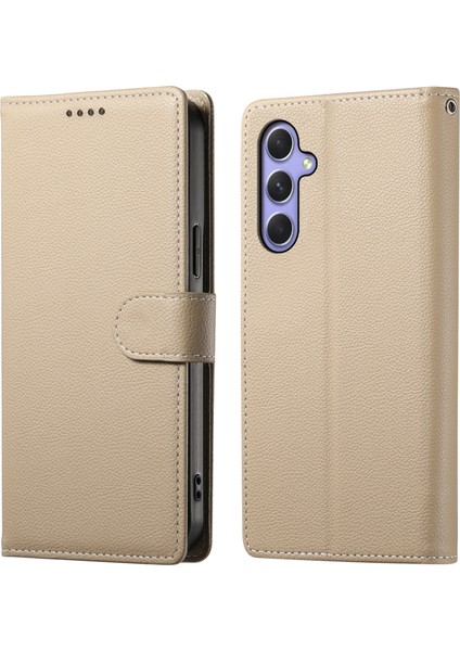 Samsung Galaxy A54 5g Litchi Doku Deri Manyetik Toka Cüzdan Standlı Telefon Kapağı (Yurt Dışından)