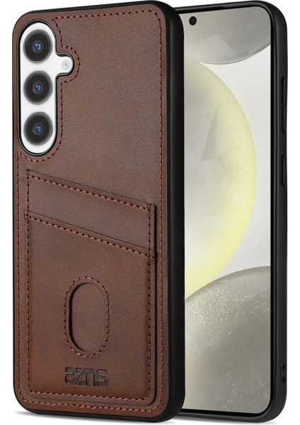Samsung Galaxy S24 Fe Buzağı Dokusu Düşme Önleyici Pu + Tpu Telefon Kapağı (Yurt Dışından)