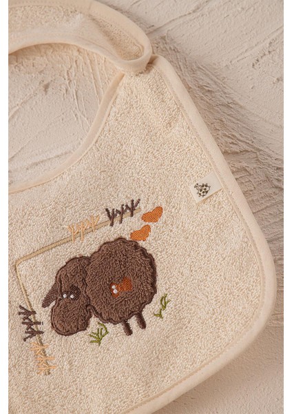 Little Sheep 4'lü Bebek Panço Seti %100 Organik Pamuk Nakışlı Ekru 0-1 Yaş