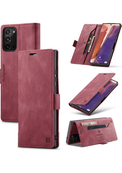 Samsung Galaxy NOTE20 Rfıd Engelleme Kart Tutuculu Cüzdan Deri Stand Kapağı (Yurt Dışından)