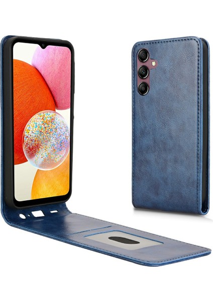Samsung Galaxy A15 Kart Yuvası Manyetik Dikey Çevirme Deri Telefon Kapağı (Yurt Dışından)
