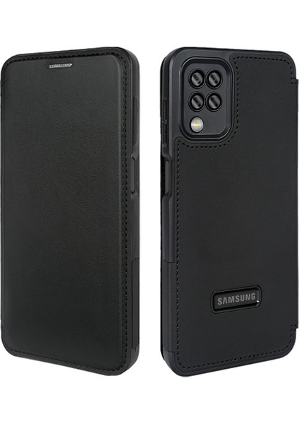 Samsung Galaxy A12 Manyetik Telefon Kapağı Kickstand Rfıd Engelleme ile (Yurt Dışından)