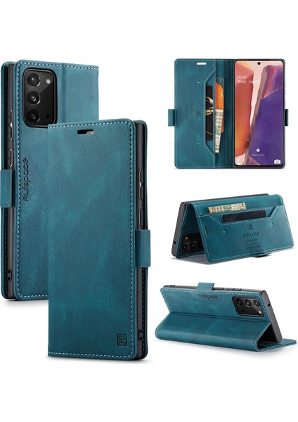 Samsung Galaxy NOTE20 Rfıd Engelleme Kart Tutuculu Cüzdan Deri Stand Kapağı (Yurt Dışından)