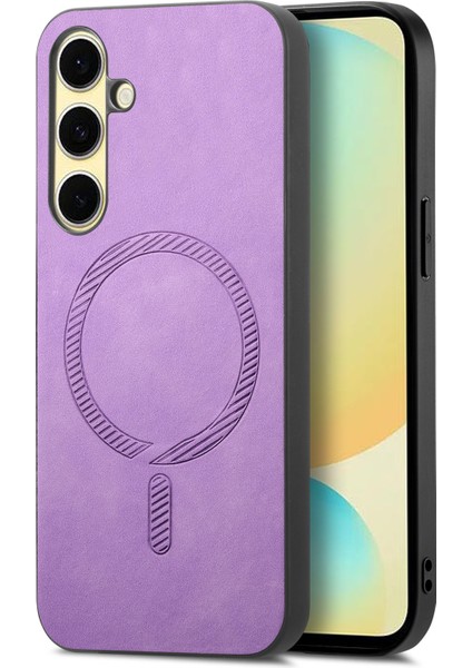 Samsung Galaxy A06S Magsafe ile Uyumlu Deri Dokunmatik Telefon Kılıfı (Yurt Dışından)