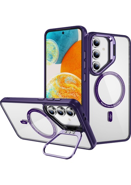 Samsung Galaxy S24 Fe Kickstand Şeffaf Telefon Arka Kapak Magsafe ile Uyumlu (Yurt Dışından)