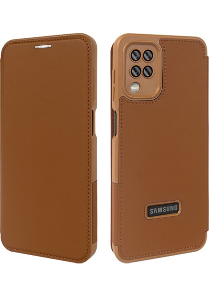 Samsung Galaxy A12 Manyetik Telefon Kapağı Kickstand Rfıd Engelleme ile (Yurt Dışından)