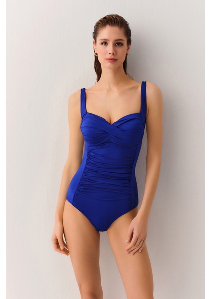 Önü Drapeli Korseli Toparlayıcı Mayo