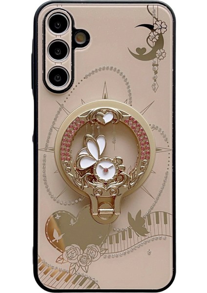 Samsung Galaxy A35 5g Manyetik Kickstand Tpu + Pc Rhinestones Dekor Telefon Kapağı (Yurt Dışından)
