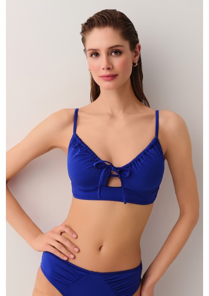 Balenli Körüklü Bralet Bikini Üst