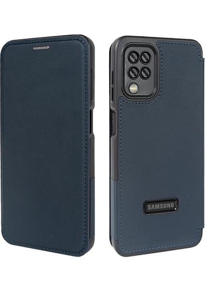 Samsung Galaxy A12 Manyetik Telefon Kapağı Kickstand Rfıd Engelleme ile (Yurt Dışından)