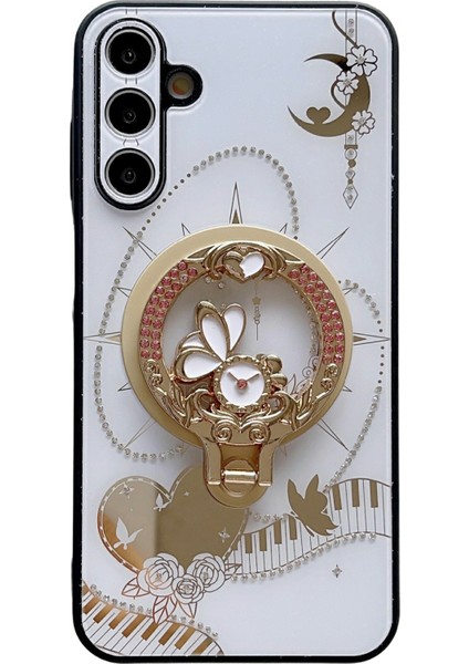 Samsung Galaxy A54 5g Manyetik Kickstand Tpu + Pc Rhinestones Dekor Telefon Kapağı (Yurt Dışından)