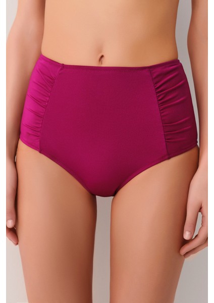 Yüksek Bel Pileli Bikini Alt