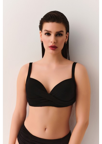 Önü Burgulu Korseli Balenli Toparlayıcı Bikini Üst