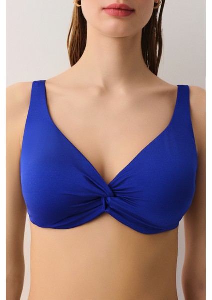 Önü Burgulu Balenli Toparlayıcı Bikini Üst modelleri