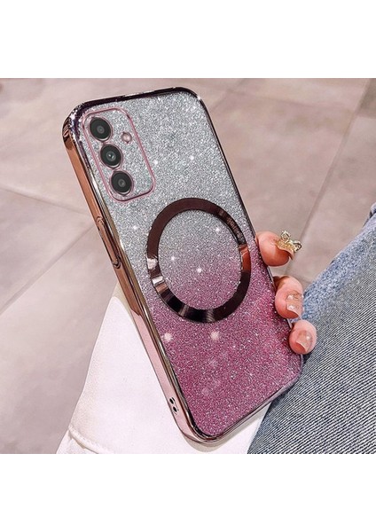 Samsung Galaxy A15 Elektroliz Kaplama Gradyan Parıltılı Tpu Telefon Kılıfı Magsafe ile Uyumlu (Yurt Dışından)