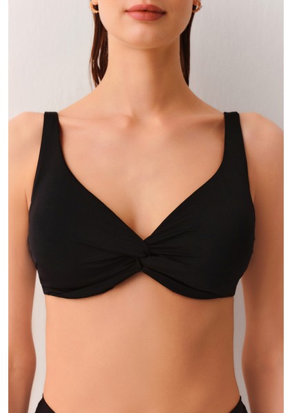 Önü Burgulu Balenli Toparlayıcı Bikini Üst modelleri