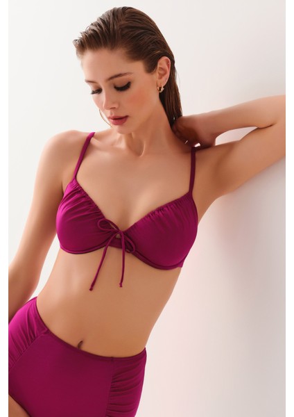 Önden Bağcıklı Destekli Bikini Üst fiyatları