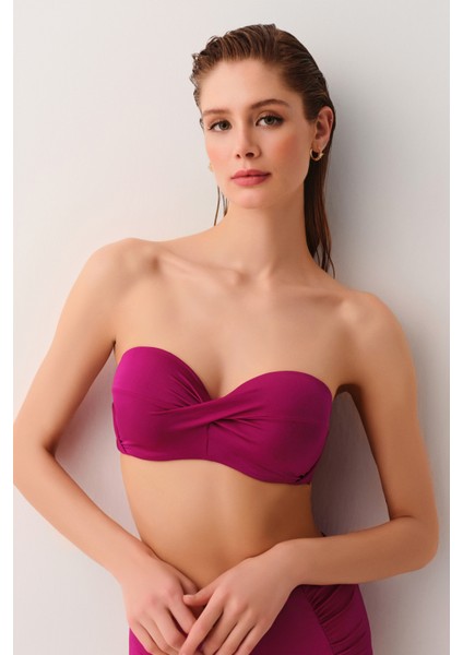 Kalın Bağcıklı Straplez Bikini Üst