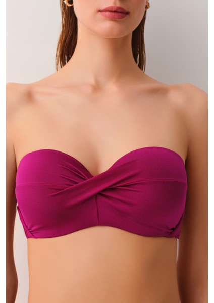Kalın Bağcıklı Straplez Bikini Üst